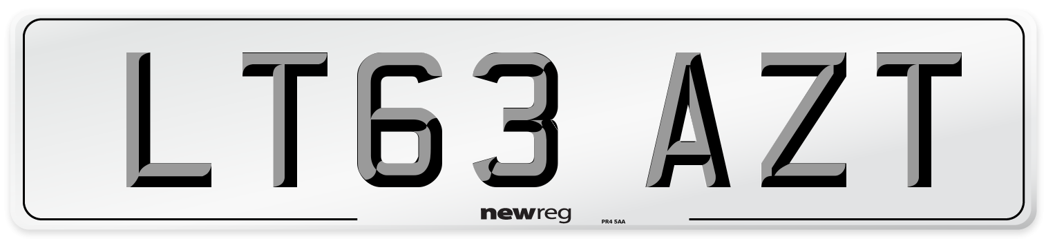 LT63 AZT Number Plate from New Reg